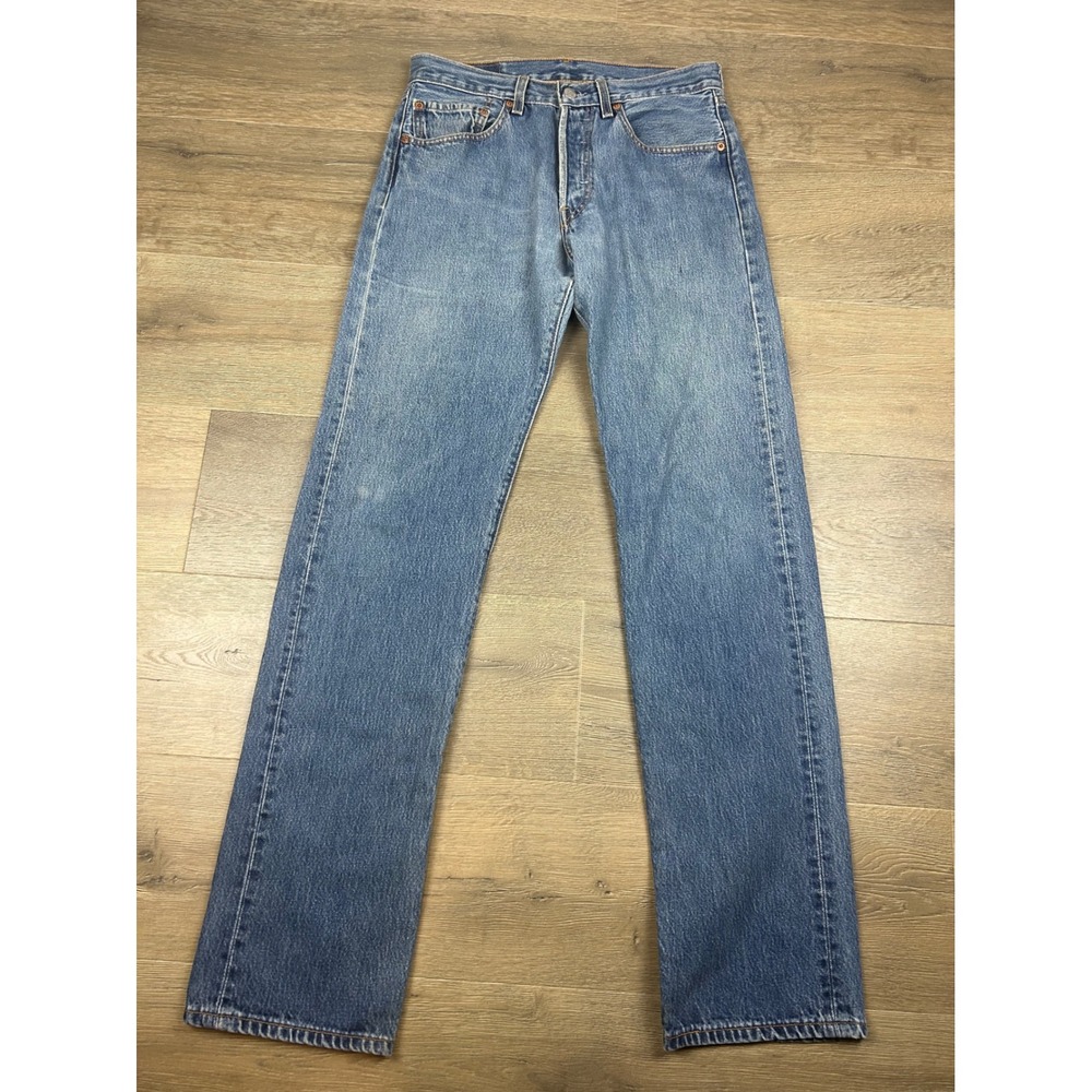 Vintage Levis 501 Original Fit Button Fly Blue Denim Jeans 31x36 00501-0115